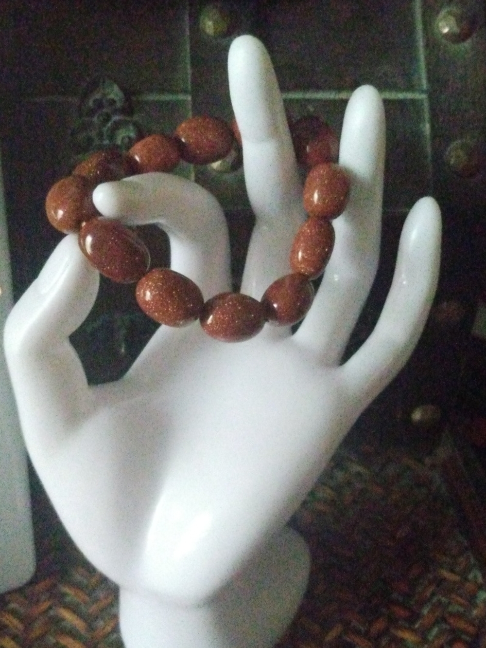 Goldstone Bead Stretch Bracelet - Women Accessories